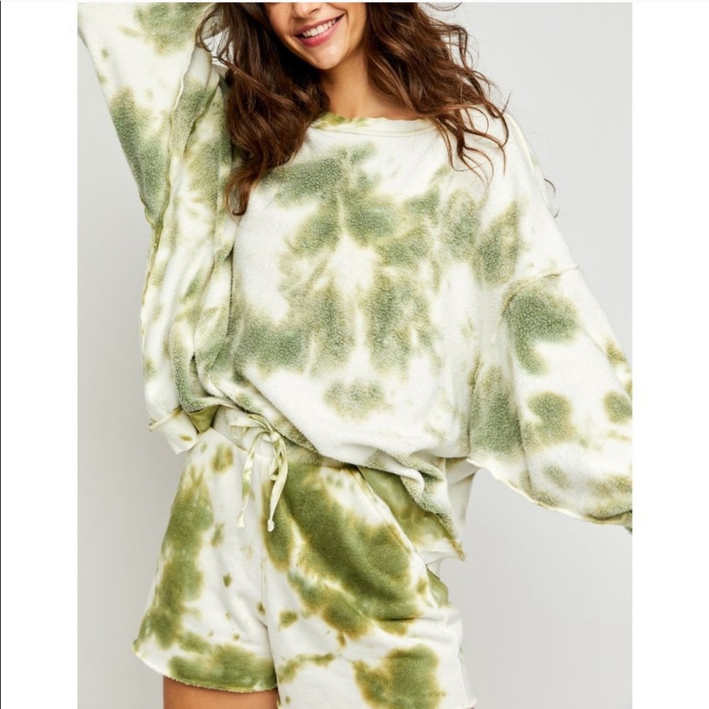 Free People Kelly washed sweater set in army combo - Picture 3 of 12